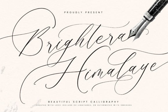 Brightera Himalaye: A Modern Script Handwritten Font for Brands