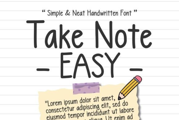 Take Note Easy: A Neat Script Font for Editorial Design